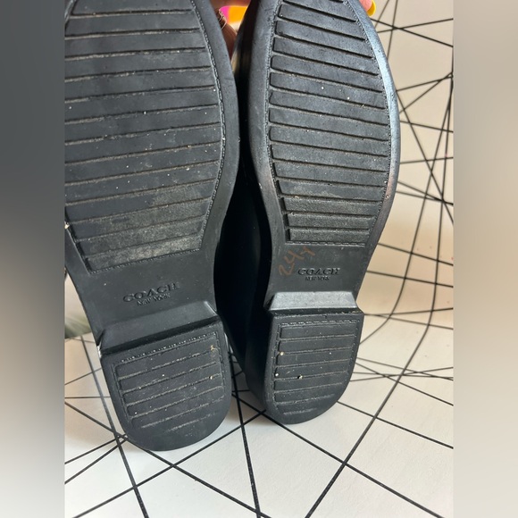 Coach Trisha gold turn lock black rubber rain boots sz 6 - Picture 10 of 10